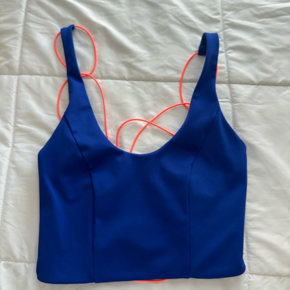FP Movement She’s Got Rhythm Crop Tank Royal blue/Neon Pink